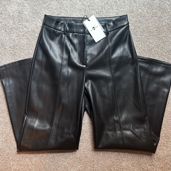 7 For All Mankind Pants - NWT women’s 7 seven for all mankind faux leather pants sz. Small crop